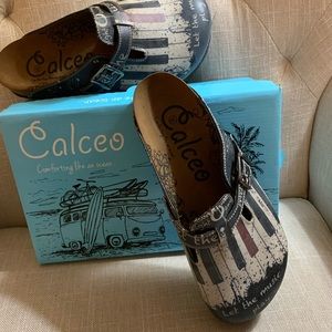 New in box Calceo mules.  Size 39